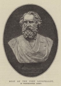 Busto del Poeta Longfellow, en la Abadía de Westminster (grabado) de English School