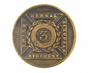 Botón, oficial, 3º Regimiento Europeo de Bengala, 1854-1861