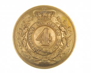 Botón, oficial, 4º Regimiento Europeo de Bengala, 1855-1861