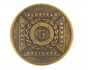 Botón, oficial, 5º Regimiento Europeo de Bengala, 1858-1860