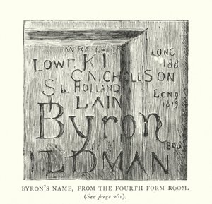 Nombre de Byron, desde la sala de cuarto curso (grabado)
