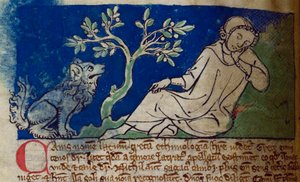 CCA-LitMs/D/10 fol. 5v Perro, del Bestiario de English School