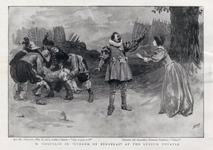 CONSTANT COQUELIN Aine (mayor) actor inglés en el papel de Cyrano de Bergerac en el Lyceum Theatre, Londres 1898