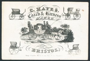 C Hayes, fabricante de coches y arneses, tarjeta comercial de English School