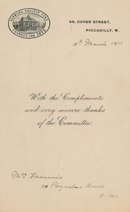 Refugio de cocheros Fun, fundado en enero de 1875. Carta de English School