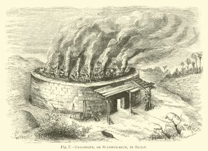 Calcarone, o horno de azufre, en Sicilia de English School