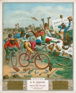 Calendario para 1898. Ciclistas de English School
