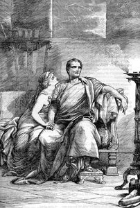 Calpurnia y César - Julio César - La tragedia de Julio César - Ilustración en 