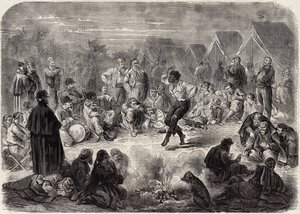 Vida en el campamento entre las tropas federales en Carolina del Sur