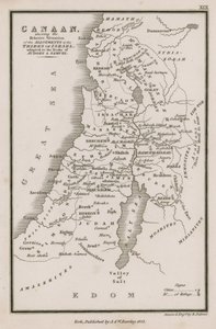 Canaán, mostrando la Situación Relativa de las Asignaciones a las Tribus de Israel, adaptado a los Libros de Jueces y Samuel de English School