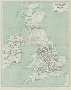 Transporte por Canal en las Islas Británicas, Los principales sistemas con los ríos navegables (litografía) de English School