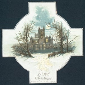 Catedral de Canterbury, tarjeta de Navidad de English School