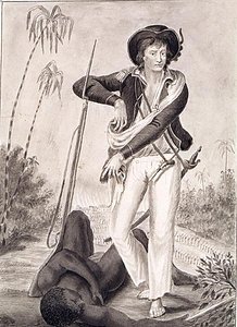 Capitán John Gabriel Stedman (1744-97), c.1800 (lápiz y aguada sobre papel) (foto b/n) de English School
