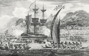 El capitán Wallis atacado por los indios de English School