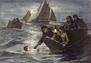 Intento del Capitán Webb de cruzar a nado el Canal de la Mancha, café caliente a la luz de la luna de English School