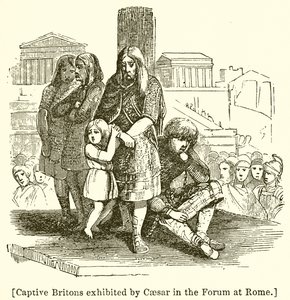 Britanos cautivos exhibidos por César en el Foro de Roma de English School