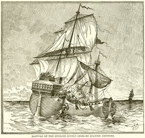 Captura de los Barcos de Suministro Ingleses por Cruceros Españoles