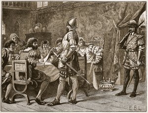 Captura de los FitzGeralds, ilustración de la Historia Ilustrada de Inglaterra de Cassell de English School