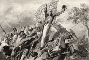 Captura de los cañones por los Highlanders antes de Cawnpore en 1857, de 