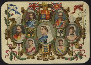 Tarjeta celebrando el Jubileo de la Reina Victoria de 1887