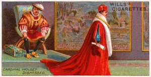 El Cardenal Wolsey siendo despedido por el rey Enrique VIII de English School