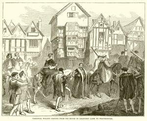 El Cardenal Wolsey pasando de su Casa en Chancery Lane a Westminster de English School