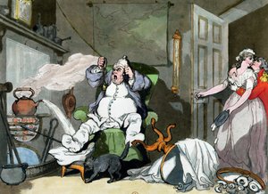 Atención descuidada, principios del siglo XIX (pluma y tinta y acuarela sobre papel)