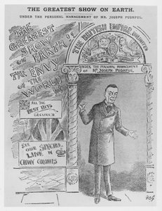 Caricatura de Joseph Chamberlain como Secretario Colonial, c.1900 de English School