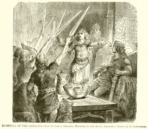 Jolgorio de los alemanes.--Los Balthens bebiendo bienvenida a los hijos del rey de English School