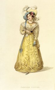 Vestido de Carroza, lámina de moda de Ackermanns Repository of Arts, c.1827 de English School