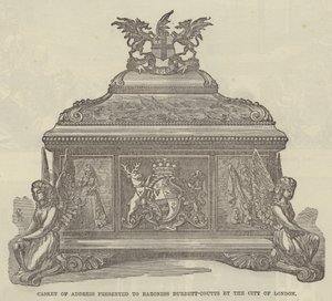 Cofre de dirección presentado a la Baronesa Burdett-Coutts por la Ciudad de Londres de English School