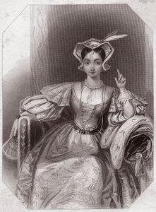 Catalina de Francia (Catalina, hija de Carlos VI e Isabel) (Enrique V) (La Crónica Historia de Enrique el Quinto) - en - “Galería de Mujeres de Shakespeare, colección de cuarenta y cinco retratos serios por artistas londinenses tempranos, enriquecidos con 