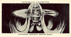 Nave espacial de cohetes catódicos (litografía) de English School