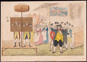 Cecil Wray en la picota Los derechos de los comunes, pub. 1784 de English School