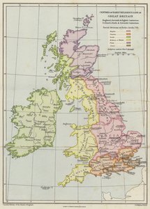 Centres of Early Religious Life in Great Britain (litografía en color) de English School