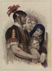 Centurión y su familia (litografía en color)