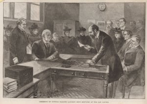 Ceremonia de cortar leña (servicios de renta antiguos) en los Tribunales de Justicia de English School