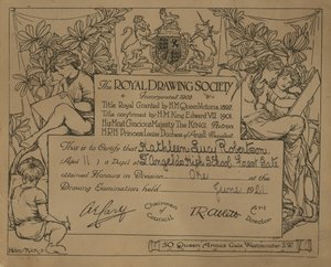 Certificado otorgado por la Royal Drawing Society de English School