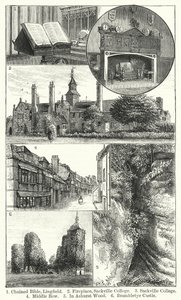 Biblia encadenada, Lingfield; Chimenea, Colegio Sackville; Colegio Sackville; Middle Row; En Ashurst Wood; Castillo Brambletye de English School