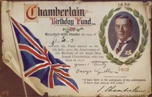 Fondo para el cumpleaños de Chamberlain de English School