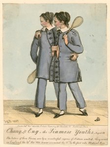 Chang y Eng, los jóvenes siameses, de 18 años de English School
