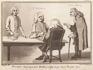 Personajes que frecuentaban Buttons Coffee House alrededor del año 1720: Dr Arbuthnot, Conde Viviani