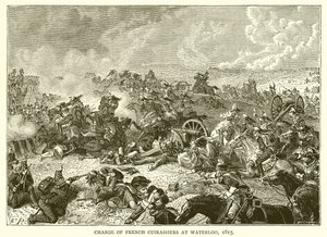 Carga de los Coraceros Franceses en Waterloo, 1815 de English School