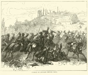 Carga de Húsares antes de Metz, octubre 1870 de English School