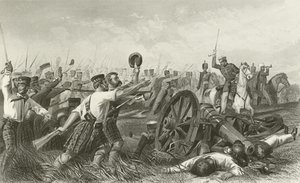 Carga de los Highlanders antes de Cawnpore, bajo el General Havelock de English School