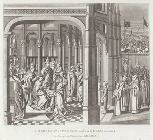 Carlos V de Francia y su reina coronados en la gran iglesia de Reims