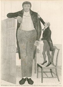 Charles Byrne, alias OBrien el Gigante Irlandés, el hombre más alto del mundo conocido, con casi nueve pies de altura de English School