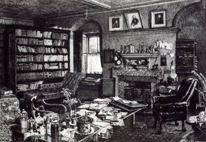 Estudio de Charles Darwin en Down House, 1882 de English School