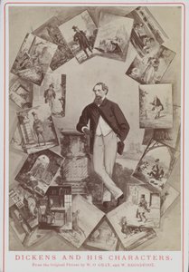 Charles Dickens y sus personajes, del cuadro original de W O Gray y W Broadfoot de English School