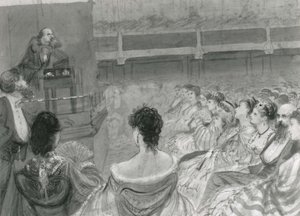 Charles Dickens dando una lectura en St. James